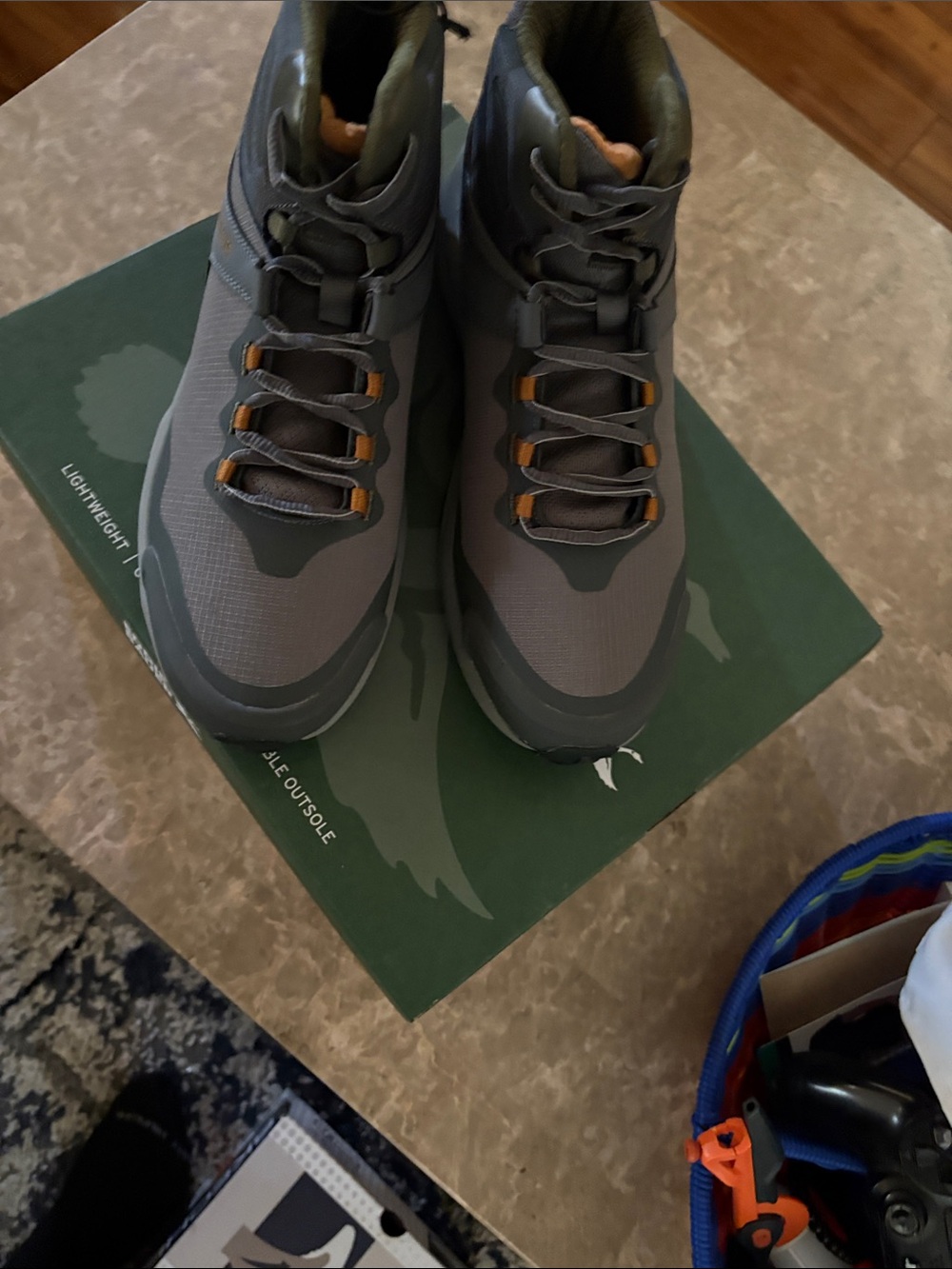 Eddie Bauer Gray and Tan Men's Hiking Boots